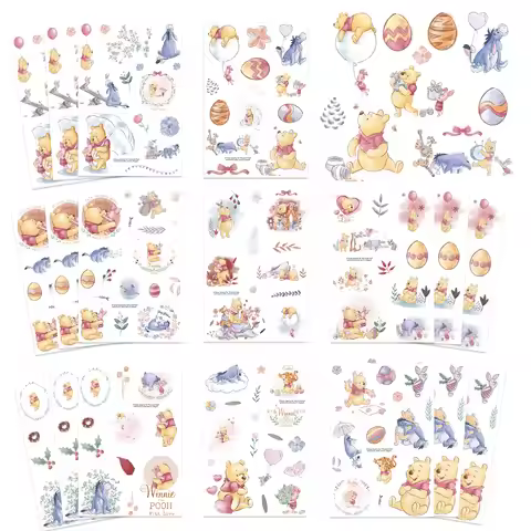 8/16 Pcs Cute Teddy Bear Make A Face Puzzle Stickers DIY Game Crafts for Cup Stationery Box Phone Sc