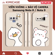 Samsung Note 9 Square Edge Flexible Silicone Case Protects cute Bear Double camera