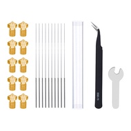 10pcs 0.4mm MK8/E3D V6 Volcano Nozzles Cleaning Maintenance Tool 3D Printer Nozzle Kit