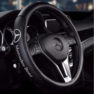 38CM Car Steering Wheel Cover PU Leather Interior Accessories Suitable For Mercedes-Benz w212 w124 w202 w204 w203 w207 AMG A200 GLA200 S Class E200 CLA GLA250 A250 GLC CLS