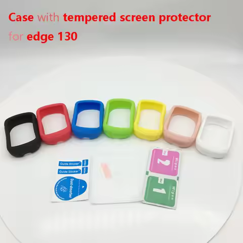 Garmin Edge 130 130plus computer Silicone Rubber Protect Case with tempered Screen Film Protector Ch