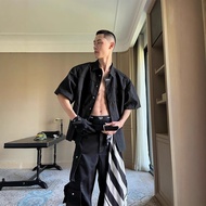 [H2O] American Style Street Wear Design Feeling Short-Sleeved Shirt Men 2026 Summer High Ruffian Han