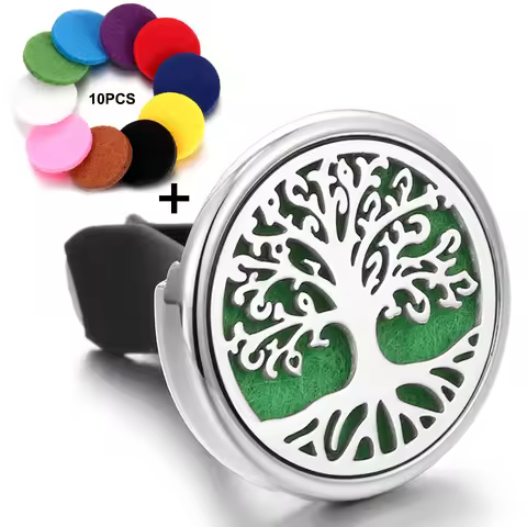 Tree Car Aromatherapy Diffuser Car Clips Air Freshener Perfume Essential Oil Diffuser Locket Pendant