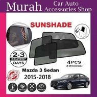 Mazda 3 Sedan 2015-2018 Magnetic Fit Sunshade 【4pcs】