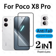 2 in 1 Poco X8 Pro Tempered Shockproof Glass Screen Protector For Poco C85 C75 C71 C75x X8 X7 M7 X6 