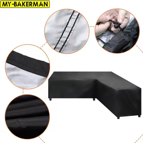 L Shape All-Purpose Covers Sofa Cover Rattan Patio Garden Furniture Protective Cover Outdoor Dust Co