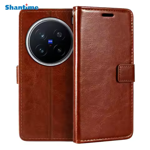 Case For Vivo X200 Pro 5G V2405A V2405DA Wallet Premium PU Leather Magnetic Flip Case Cover With Car