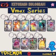 GANTUNGAN Pokemon Vmax Series HOLOGRAM KeychainKeychain - Charizard Psyduck Snorlax Blaziken Lapras