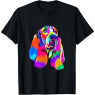 Pop Art Basset Hound Dog Face Pet Puppy Basset Hound Lovers T-Shirt