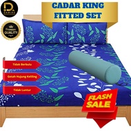 Cadar Fitted Size King 4in1 Bedsheet King Size Special100% Cotton Getah Keliling betul2 size King Ka