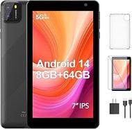 PUTECCH Android Tablet 7 inch Android 14 Tablets, 8GB RAM 64GB ROM 1TB Expand, Octa-Core Processor,