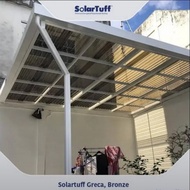 kanopi Solartuff transparan rangka besi hollow galvanis SNI anti karat