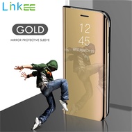 Linkee For Samsung Galaxy S21 Plus Ultra Phone Case Smart Clear View Cover Flip Stand Mirror Casing