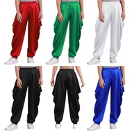 inhzoy Kids Boys Halloween Cosplay Theme Party Costume Satin Dhoti Pants Elastic Waistband Loose Bag