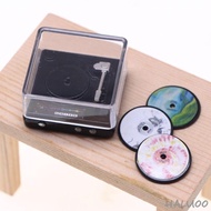 [Haluoo] Mini CD Player for 1/6 1/12 Dollhouse Diorama Layout Miniature Record Player