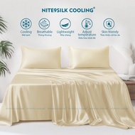 NITE9SILK COOLING Luxury Silk Bedding Set Champagne Yellow
