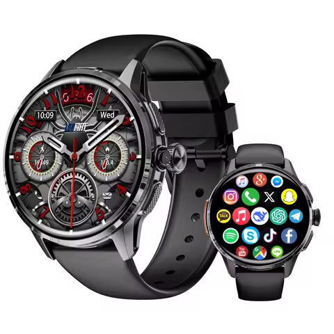 LOKMAT APPLLP 3 Android Smart Watch Amoled Round Screen Retating Camera Wifi 4G Watch Phone App Down