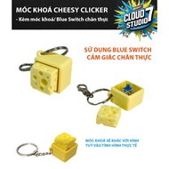 Cheesy Clicker Keychain 3D Printed Stress Relief, Mechanical Keyboard Feeling | Keychain Included | 