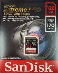 SanDisk Extreme Pro SDHC/SDXC UHS-I 128gb SD Card SD memory card 128GB SD記憶卡 相機 適用 香港行貨