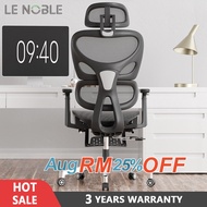 LENOBLE K80 Office Chair Ergonomic Chair Gaming Chair Adjustable Kerusi Pejabat  - 3 Years Official 