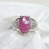 natural 3.60 CT Ruby Alpaca Mixed Metal Unisex Ring