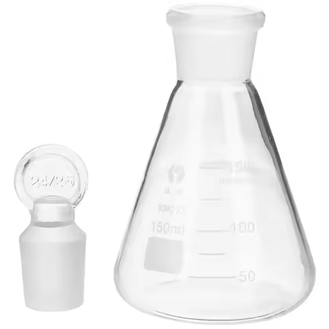 100Ml 250Ml 500Ml Glass Flask With Stopper Erlenmeyer Conical Bottle For Experiment Laboratory Suppl