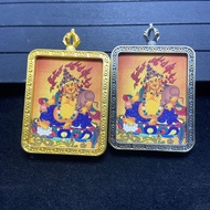 ☢ WEIJUNXIAO 唐卡嘎乌盒吊坠尼泊尔黄财神唐卡扎基拉姆唐卡方形嘎乌盒唐卡挂件