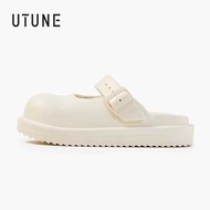 LY UTUNE Trendy Cream White Slides Fashionable Lightweight Design Non-Slip Casual Sandals For Women