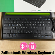 Actual Keyboard Bluetooth Nirkabel Keyboard Mode Ganda (Bluetooth + 2.4G) Keyboard Laptop dengan Gro