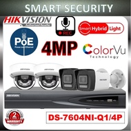 HIK Set K (4-ch) NVR With PoE | 4MP Wifi CCTV | HDD up to 4TB