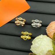 Diamond Nose Ring h Letter 25 Full New Style Open Rivets Aijia Pig Wholesale Pig Ring Double Classic