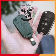 Peugeot 208, 308, 508 Handmade Genuine Leather Folding Key Case 002