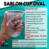 Sablon Cup Gelas Merak Custom 14oz 16oz 18oz 22oz  Oval Gratis Desain.