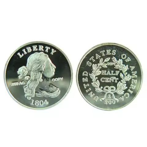 A056 Pure Silver Bullion 1 Gram Liberty .999 1804 Collection Souvenir