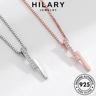 HILARY JEWELRY Pendant Necklace Strip Accessories Leher 純銀項鏈 Gold Chain Women Korean Sterling Perak Korean Rantai Original Silver Perempuan Moissanite For 925 Diamond N238