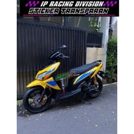 STRIPING STICKER VARIO CLICK 110 LAMA KARBU LIVERY SPOON SPORTS TRANSPARAN BLUE RACING STRIPING TRAN