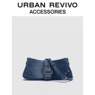 2023🐇URBAN REVIVO2023Summer New Women's Fashionable Twill Denim Shoulder Messenger BagUAWB32265 Sky Blue