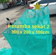 Keramba sekat 2 ukuran 3x2x1 dibagi 2 kotak keramba ikan