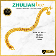Rantai Tangan Benson Padu Emas Zhulian BT5002 Gold Bracelet Jewelry