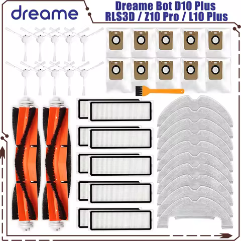 Dreame Bot D10 Plus / RLS3D / Z10 Pro / L10 Plus Roller Side Brush Filter Mop Dust Bag Robot Vacuums