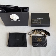 Chanel 19 菱格紋黑色小包 小廢包