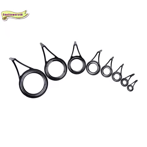 8pcs 8 Size Fishing Rod Guide Tip Top Ring Circle Pole Repair Kit Fishing