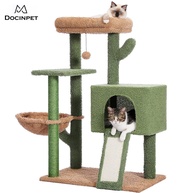 Cat Tree Tower,41 INCHES Cactus Cat Tower for Indoor Cats, Multi-Level Cat Tree with Scratching Posts Plush Basket &amp;Viewing Perch for Play Rest