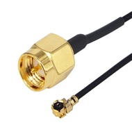 2pcs Black 1.13 SMA male Jack to IPX u.fl Connector RF Pigtail Cable 1.13mm 5/10/15/20/30cm
