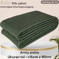 RIB BUR JAKET WARNA ARMY POLOS DAN SALUR UNTUK BAGIAN TANGAN LEHER PINGGANG ECERAN