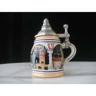 [Old Time] Early Second-Hand Czech Made Embossed Ceramic Beer Mug Decoration Souvenir