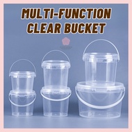 2000ML Multipurpose Clear Plastic Bucket Transparent Storage Packaging Repacking Box Pinkshop1