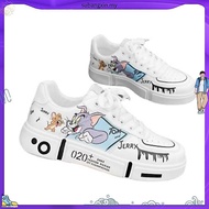 Anime Cat and Mouse Board Shoes Casual Shoes Canvas High-Top Men's Shoes White Elevator Shoes