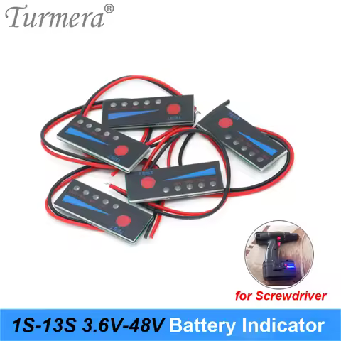 Turmera 4.2V 8.4V 12V 16.8V 18V 24V 25V 36V 48V 1S-13S Battery Tester Capacity Indicator for Screwdr