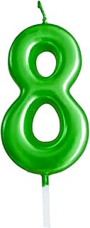 XNOVA Green Birthday Candles 8 Candle 8th Eight Years Cake Bady Roman Numberal Cool Number Candle No